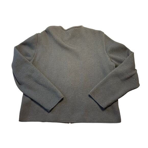 Coldwater Creek Leather & Wool Jacket, size women's Large, Full Zip; Knit Sweter - Picture 2 of 12